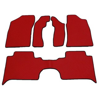 K -RUBBER พรมปูพื้นรถยนต์ Nissan Navara NP300 4ประตู ลายกระดุม ชุดECO SET 5 ชิ้น (สีแดง)