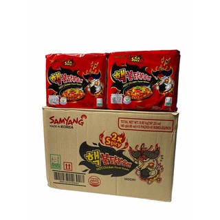 SAMYANG มาม่าเกาหลี เผ็ดxคูณ2 Spicy สีแดง!! 140g 1ลัง/บรรจุ8แพค/จำนวน40ซอง ราคาส่ง ยกลัง สินค้าพร้อมส่ง!!