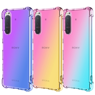 เคสโทรศัพท์ซิลิโคน TPU นิ่ม แบบใส บางพิเศษ น้ําหนักเบา สีรุ้ง สําหรับ Sony Xperia 5 II L4 1 10 II Xperia 5 8