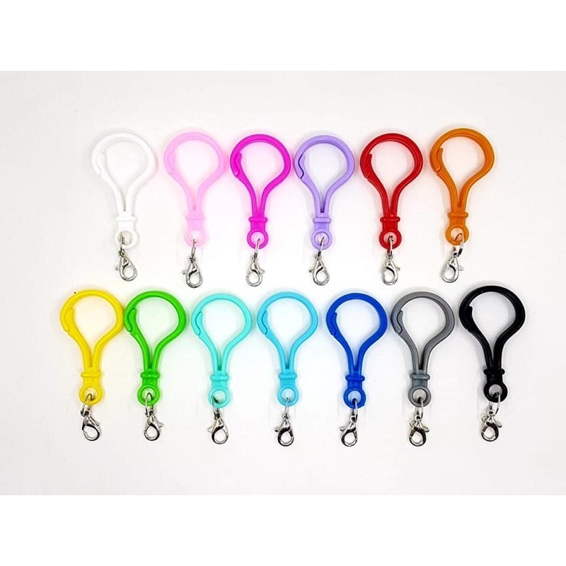 ส่งจากไทย พวงกุญแจ 13สี DIY ตะขอคอหมา ห้อยกรอบบัตร คล้องที่ใส่บัตร ตะขอก้ามปู ตะขอโลหะ พร้อมส่ง