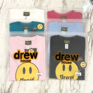 เสื้อยืดผ้าฝ้ายพิมพ์ลายแฟชั่นเสื้อยืด drew house ทรง oversize เกรดพรีเมี่ยม ผ้านิ่มอย่างดี