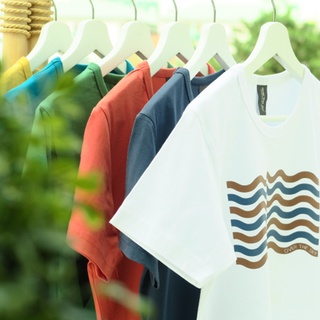 over the sky T-shirt กราฟฟิค เสื้อยืดคอกลม - คลื่นทะเลเล่นเซิร์ฟ sea wave