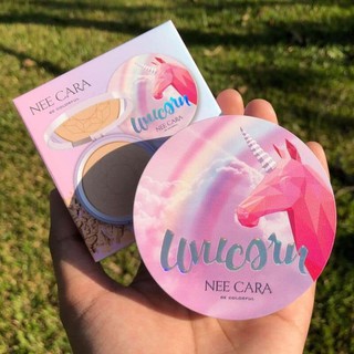 Nee Cara Unicorn Pressed Powder Slky Smooth N66/แป้งแข็งหัว ยูนิคอร์นน่ารักก