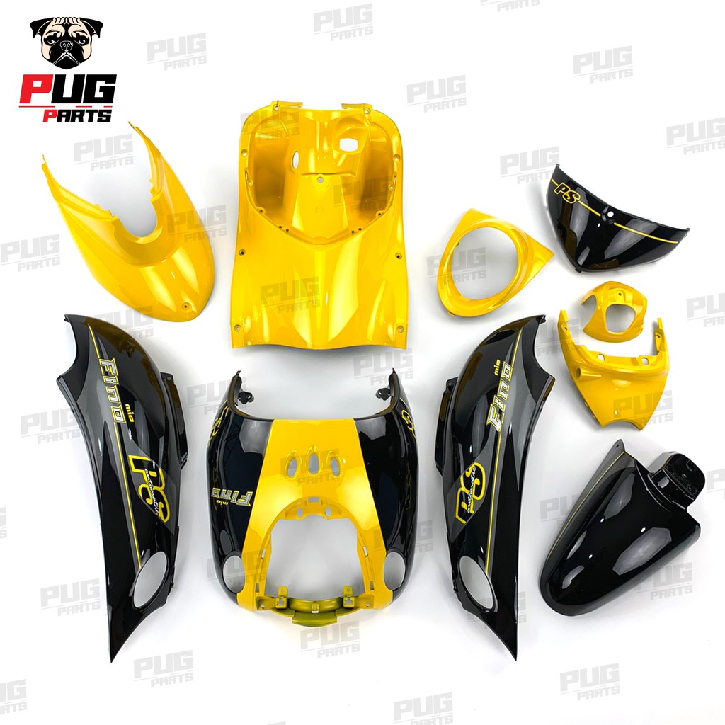 PUGParts ชุดสีฟีโน่ ชุดสีFino เกย์เดี่ยว/เกย์แยก (ชุด10ชิ้น) สีดำตัดเหลือง เฟรมสีฟีโน่ เฟรมFino