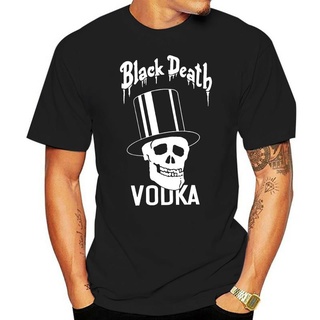 ใหม่ เสื้อยืดลําลอง แขนสั้น พิมพ์ลาย Death Vodka สีดํา ทรงหลวม สําหรับผู้ชาย และผู้หญิง