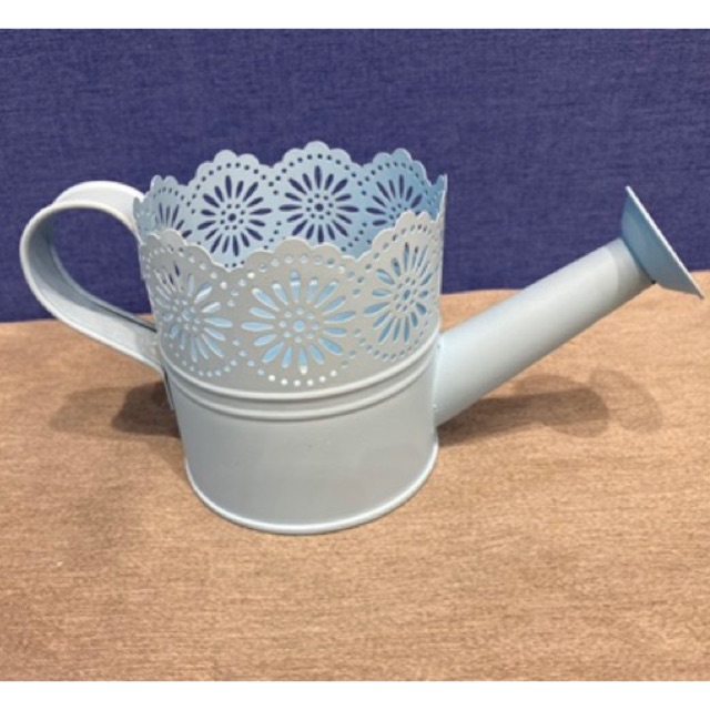 (สินค้าตำหนิ) บัวรดน้ำสังกะสี กระป๋อง ถัง ลายดอกไม้ สีสันสด - รูปที่ 2