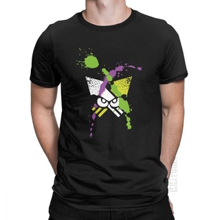 เสื้อยืดแขนสั้น คอกลม ผ้าฝ้าย 100% พิมพ์ลาย Splatoon Turf Wars สําหรับเด็กS-5XL