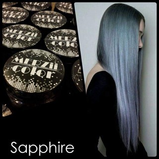 สีเทาน้ำเงิน Sapphire🖤💙ทรีเม้นสีผมพร้อมบำรุงในขั้นตอนเดียวMerziiColor