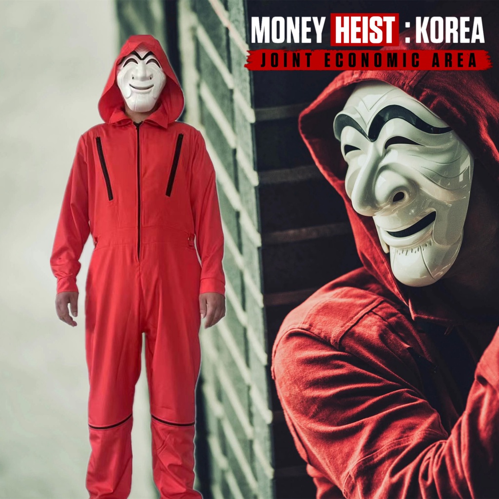 ทรชนคนปล้นโลก: เกาหลีเดือด Money Heist Korea Joint Economic Area ชุดจั๊มสูทคอสเพลย์ La Casa De Papel Mask สไตล์เกาหลี สําหรับผู้ใหญ่ และเด็ก เหมาะกับปาร์ตี้ฮาโลวีน