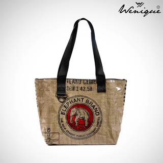 Shopper &amp; Tote bag กระเป๋าโท้ท ลายช้างแดง ขนาด 35*25*10 ซม. (A022)