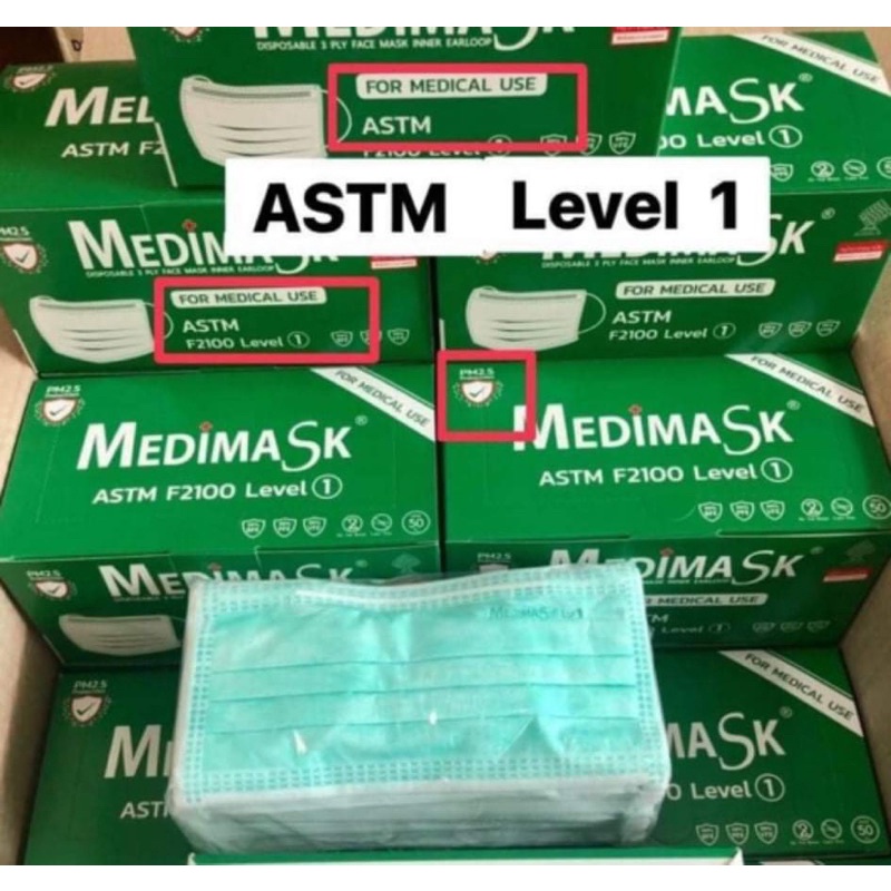Medimask LV1 สีเขียวทางการแพทย์(สินค้าพร้อมส่งค่ะ)