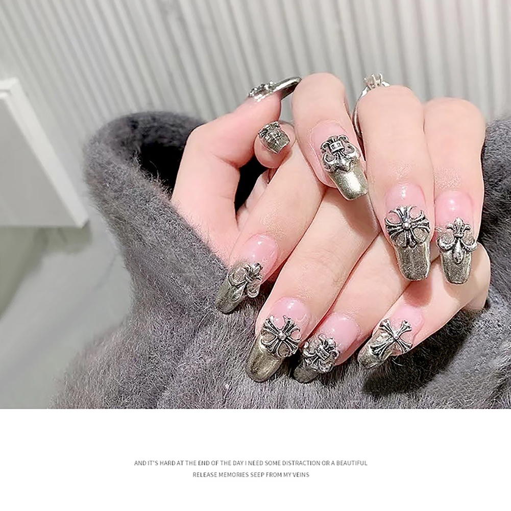 Mei แหวนโลหะ สีทอง สีเงิน คละแบบ สําหรับตกแต่งเล็บ 50 ชิ้น