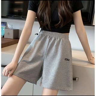 EDM🍬พร้อมส่ง🍬✨ของใหม่ราคาถูกที่สุด✨กางเกงขาสั้นผู้หญิง สไตล์เกาหลี กางเกงวอร์ม เอวสูง
