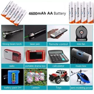 LCD เครื่องชาร์จ Super Quick Charger + Sony ถ่านชาร์จ AA 4600 mAh NIMH Rechargeable Battery 4 ก้อน