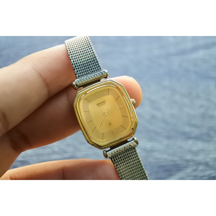 นาฬิกา Vintage มือสองญี่ปุ่น Seiko Quartz Dress Watch Japan Gold Plated Octagonal Shape 6030 5590 ชุบทองคำ