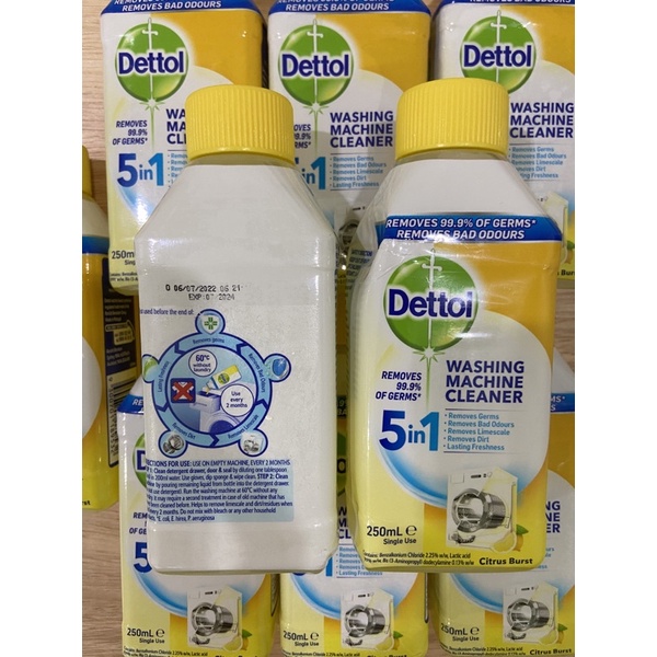 (ลดราคา!!สินค้ามีตำหนิ) Dettol Washing Machine Cleaner เดทตอล น้ำยาล้างถังเครื่องซักผ้า กลิ่นเลมอน ข