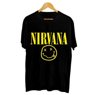 เสื้อยืดแขนสั้น ผ้าฝ้าย พิมพ์ลายกราฟิก Nirvana หน้ายิ้ม สร้างสรรค์ สําหรับผู้ชาย AF123SD34808สามารถปรับแต่งได้