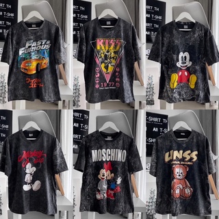 เสื้อวินเทจ โอเวอร์ไซส์🖤ผ้าคอตตอนฟอกดำ เท่ๆ(ส่งเร็ว)✅ของแท้100%