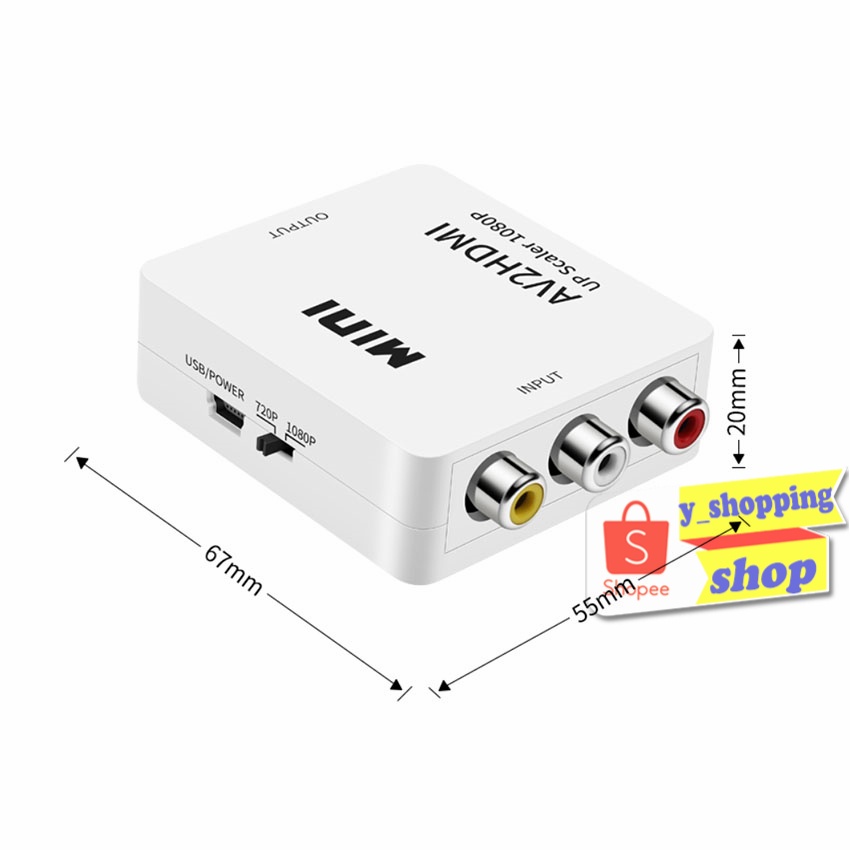 ตัวแปลงสัญญาณ AV rca video to HDTV converter