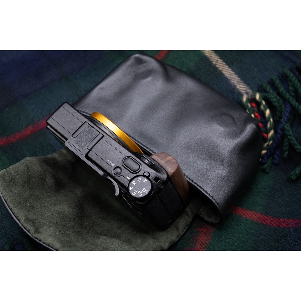 ซองหนัง Fuji X100VI Leica D-LUX8 Ricoh GRIIIX GRIII Leica Minilux Pouch หนังแท้ MeKee Large