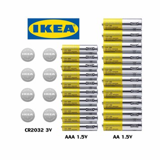 IKEA ถ่านอัลคาไลน์ อิเกีย ถ่าน แบตเตอรี่ AA และ AAA ถ่านนาฬิกา ถ่านไฟฉาย [ALKALISK อัลกาลิสค์ ] ikea