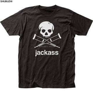 เสื้อยืดผ้าฝ้าย เสื้อยืด พิมพ์ลายกราฟฟิคโลโก้ Jackass สีดํา แฟชั่นคลาสสิก สําหรับผู้ชาย sbz6128