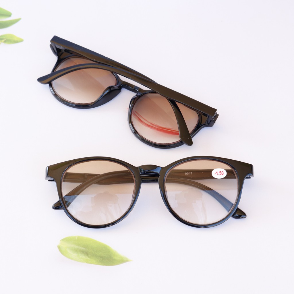 แว่นสายตาสั้น เลนส์ชาไล่ กรอบพลาสติก ขาพลาสติกสปริง  9517 B - รูปที่ 3