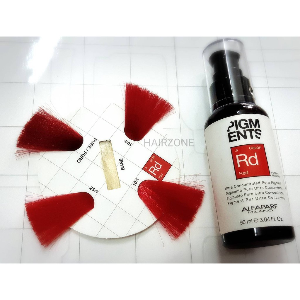 Alfaparf Pigment Color .6  Red แม่สีน้ำสีแดง ใช้สำหรับผสมสีย้อม ครีมนวด ยาสระ หรือผลิตภัณ์อื่น ๆ เพิ