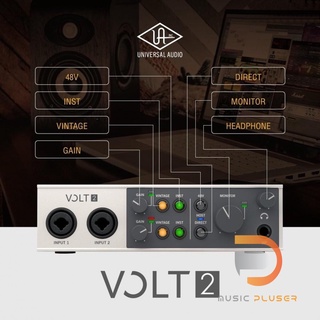 Universal Audio Volt 2 ออดิโอ้อินเตอเฟสรุ่นใหม่ล่าสุดจาก Universal Audio จำลองต้นแบบจาก Universal Audio 610 tube preamp