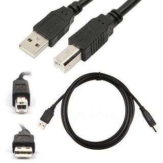 สาย USB 2.0 TO Printer cable AM/BM ยาว 1.8m 3m 5m 10m High Speed-ดำ