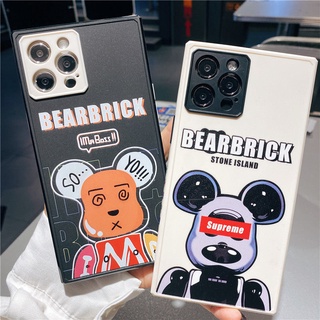 เคสไอโฟน  IPhone  11 11pro 11promax หมีน่ารัก มุมฉาก IPhone Case 7 8Plus เรียบ SE X  XS ป้องกันการตก XR  XSMAX น่ารัก 12 12promax กาวอ่อน Mini เคสโทรศัพท์ซิลิโคน Sub4