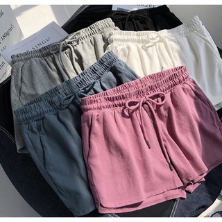 Womens Shorts Sports Shorts Womens Shorts Womens Beach Shorts กางเกงขาสั้นสีขาว ผ้าใส่สบาย (เรือจากประเทศไทย)