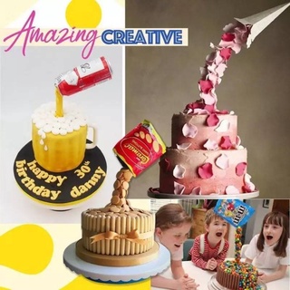 ชุดอุปกรณ์ที่วางเค้กป้องกันแรงโน้มถ่วง Diy สําหรับตกแต่งเค้ก Pouring Cake Kit