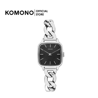 KOMONO Watch Kate Revolt Silver Black นาฬิกาผู้หญิง หน้าปัดเหลี่ยม สายโลหะ