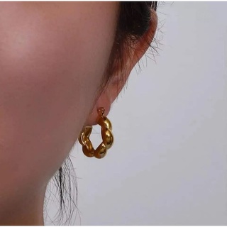 Ps Treasure marshmallow gold hoop earring