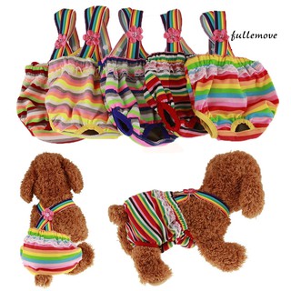 FM🐕Multicolor Stripes สุนัขสัตว์เลี้ยงสุขาภิบาล Knickers กางเกงผ้าอ้อมกางเกงชั้นใน