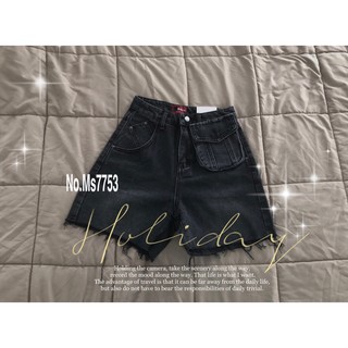 Mystyle jeansยีนส์ขา3ส่วนเอวสูงผ้าไม่ยืดMs7753