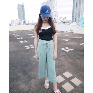 Summer pants- green กางเกงขายาว