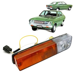 ไฟหรี่กันชนหน้า ข้างขวา Rh +หลอด สีส้ม 1 ชิ้น สำหรับ ดัทสัน Datsun 510 B110 120Y 710 610 1600 ปี 1968 1973