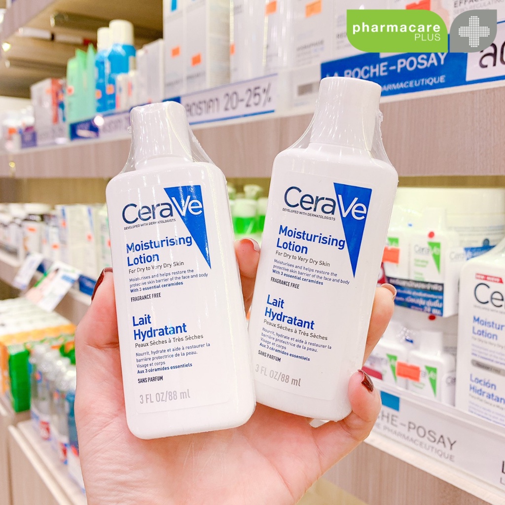 แท้ ฉลากไทย CERAVE Moisturising Lotion 88 ml โลชั่นบำรุงผิว เนื้อสัมผัสบางเบา เหมาะสำหรับผิวธรรมดา-ผิวมัน