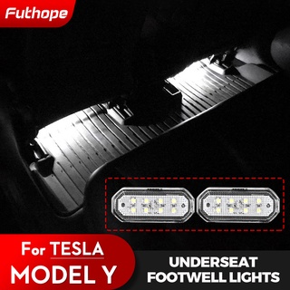 Tesla อุปกรณ์เสริมFuthoe ModelY LED Under Chair Lighting Nondestructive tallation for Tesla Model Y Night Driving Visibl