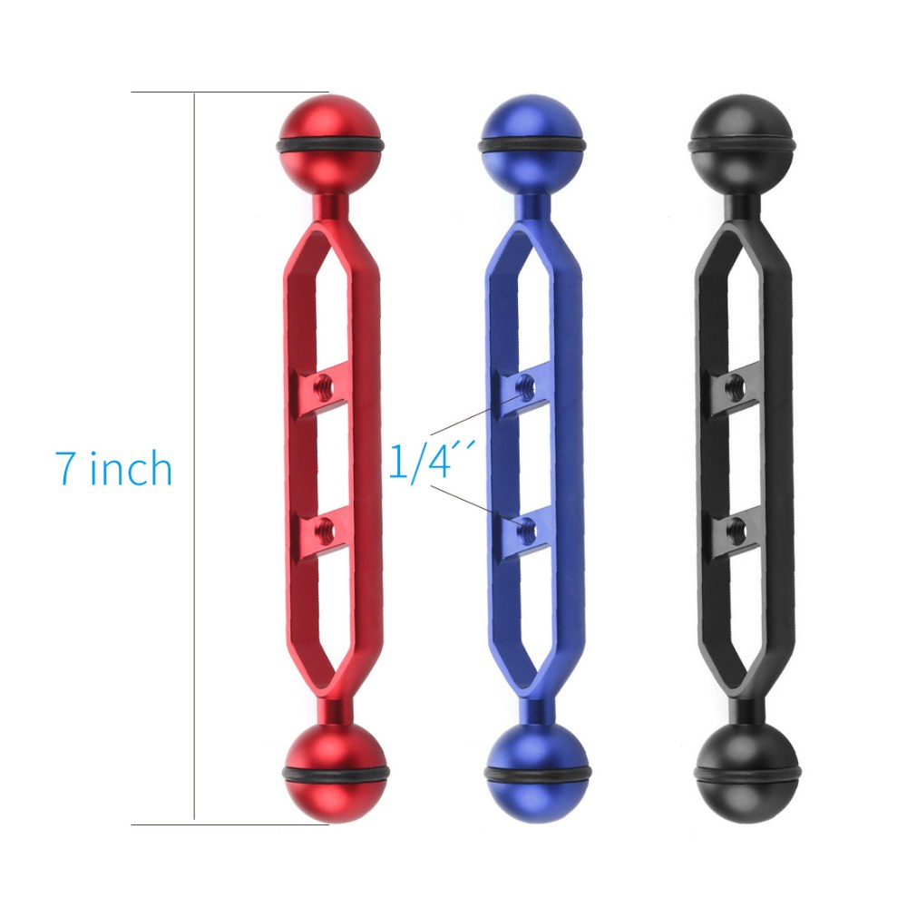 Xt-xinte อลูมิเนียมดําน้ําอุปกรณ์ถ่ายภาพ Dual Ball Joint Arm กล้องสําหรับใต้น้ําสําหรับ GoPro 13 12 Action กล้องอุปกรณ์เสริม