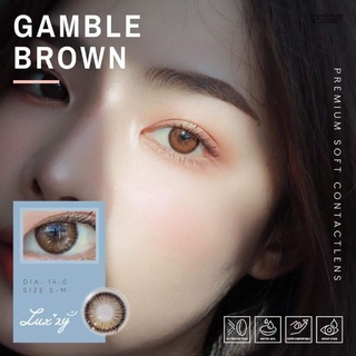 ⚡Luxzylens⚡Gamble Brown💥คอนแทคเลนส์mini💥คอนแทคเลนส์สายตา💥คอนแทคเลนส์กรองแสง💥แถมฟรีตลับทุกคู่