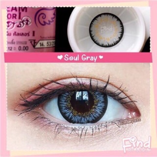 Soul Gray (1) ฝาม่วง บิ๊กอาย สีเทา เทา ตาโต Dream color1 คอนแทคเลนส์ bigeye ทรีโทน ตัดขอบดำ สายตาสั้น ค่าสายตา สายตาปกติ