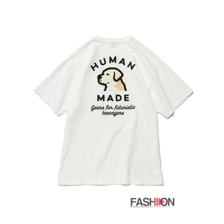 เสื้อยืดแขนสั้นลําลอง คอกลม ผ้าฝ้าย พิมพ์ลาย HUMAN MADE ape-man Labrador สําหรับผู้ชาย และผู้หญิง