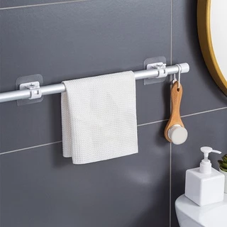 Home007 ตะขอติดผนัง ตะขอติดรางผ้าม่าน แพ็ค 2ชิ้น สีใส แบบมีกาว ไม่ต้องเจาะผนัง ตะขอแขวนราวผ้าม่าน Curtain Rod Hook