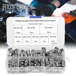 Ryo Tools ชุดสกรูสแตนเลส M6-M8/1D-3D 110 ชิ้น