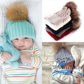 HEE-ทารกน่ารักใหม่เด็กวัยหัดเดินเด็ก ๆ เด็กผู้หญิงถักโครเชต์ Beanie Winter หมวกหมวกอบอุ่น