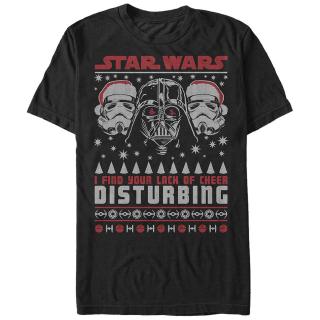 【new】Star Wars Mens Lack of Cheer Ugly Christmas Sweater T-Shirt oyG9