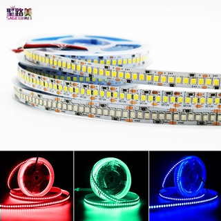 สายไฟ LED 240 ดวง DC12V 2835 DC24V 5 เมตร สีแดง สีเขียว สีฟ้า กันน้ํา ยืดหยุ่น สําหรับตกแต่งบ้าน ห้อง 5 เมตร ต่อม้วน